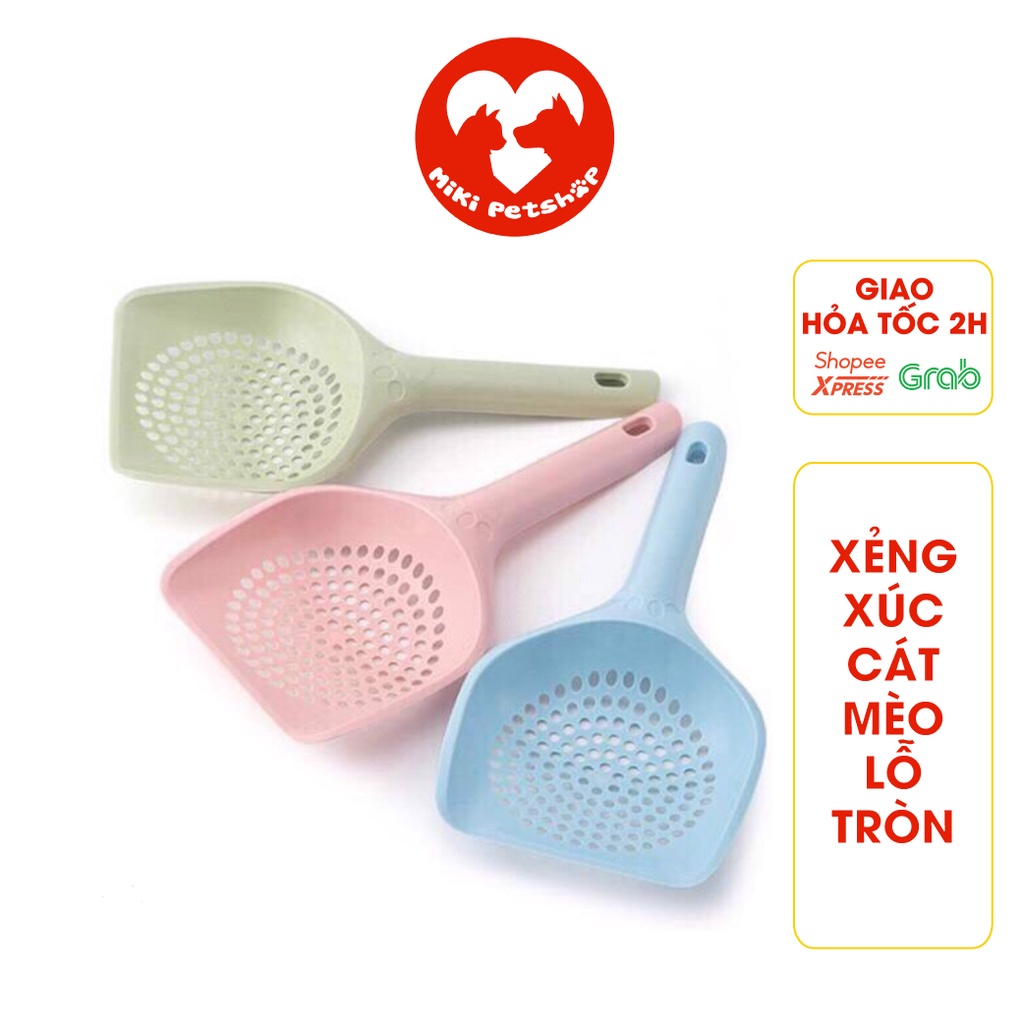 Xẻng Xúc Cát Vệ Sinh Mèo Lỗ Tròn Màu Ngẫu Nhiên - Miki Petshop