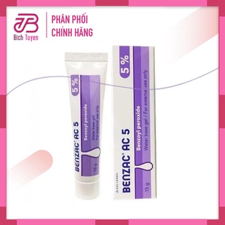Kem Ngăn Ngừa Mụn Galderma Benzac AC 5 Benzoyl Peroxide Gel 15gr giúp hết mụn viêm sưng - chăm sóc da mụn BT Cosmetic