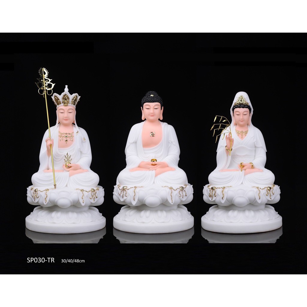 [ẢNH THẬT] Tam Thánh Phật  - Tượng Phật Quan Âm - Thích Ca - Địa Tạng Vương Bồ Tát Bằng Đá | Tượng Phong Thủy