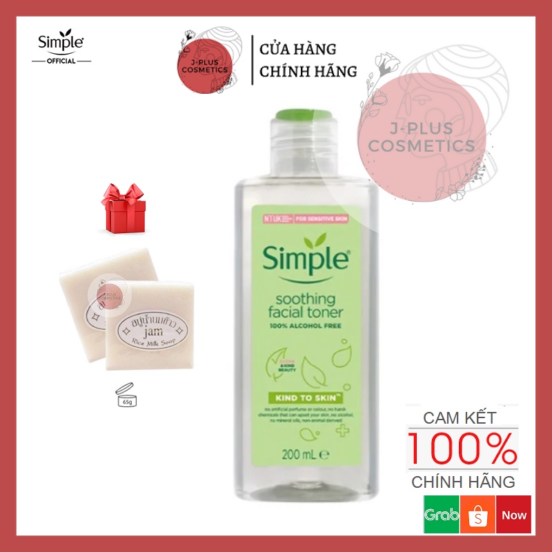 [Mẫu mới] Nước Hoa Hồng Simple Kind To Skin Soothing Facial Toner 200ml