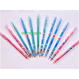 Hộp 12 cây Bút mực nước xóa được Doremon thần kỳ-ngòi 0.5mm-mực xanh/ mực tím, mực đầy, chất lượng