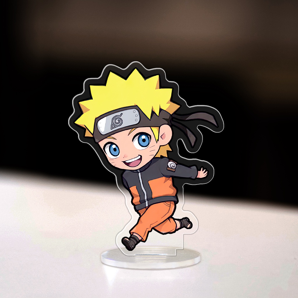 Mô hình Standee anime Naruto Sasuke Itachi phong cách chibi trang trí góc học tập