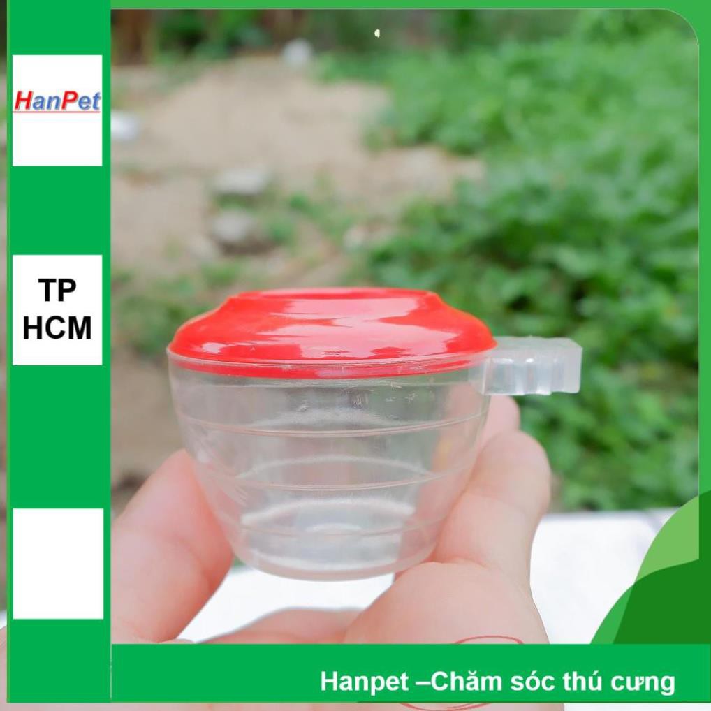 Hanpet.GV- Bộ máng ăn + uống cho chim (Bộ tròn) dạng treo chuồng lồng- máng ăn uống chim cảnh, gà tre, gà đá,nhím, c