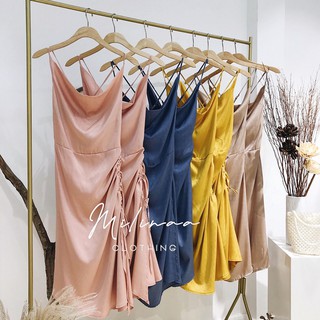 Đầm chéo lưng rút dây