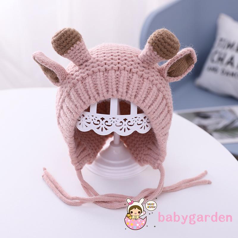 Mũ Len Ấm Áp Mềm Mại Hình Sừng Nai Hợp Thời Trang Cho Bé