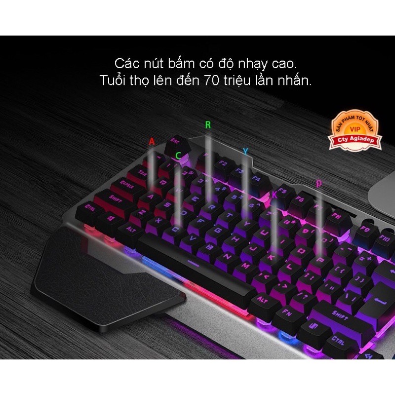 Bộ Bàn Phím Chuột xịn không dây - có Ánh sáng và Sạc pin Game thủ của DragonTech