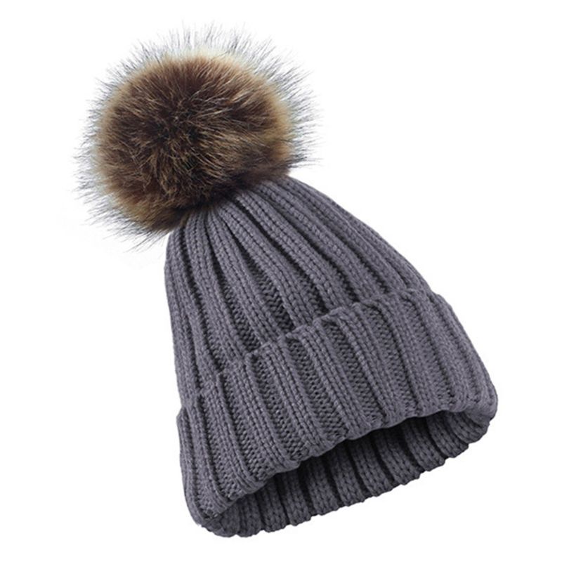 Mũ Len Beanie Màu Trơn Có Gân Thời Trang Mùa Đông Cho Nam Và Nữ