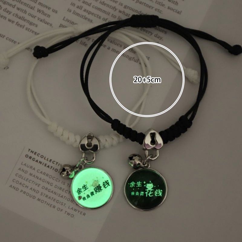 Set 2 Vòng Tay Dạ Quang Thời Trang Cho Cặp Đôi