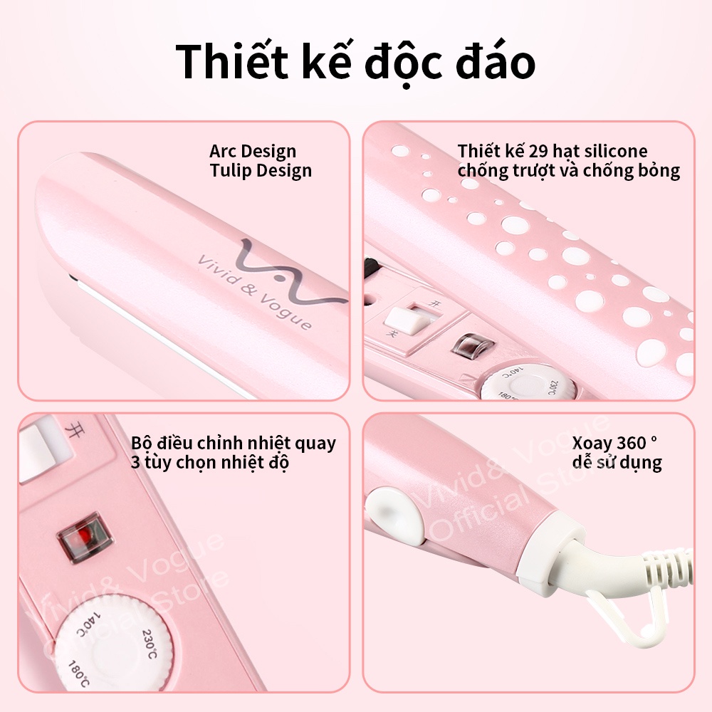 Máy duỗi/ uốn tóc Vivid & Vogue 2 trong 1 chất lượng cao