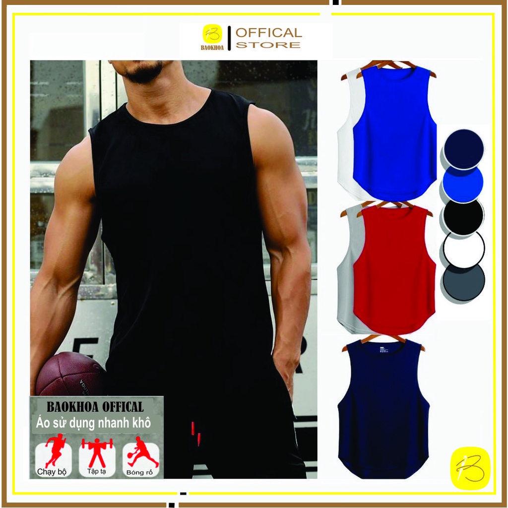 Áo thun 3 lỗ, thiết kế chơi thể thao, tập gym tanktok hàn quốc BAOKHOA SHOP SIZE L, XL, 2XL.