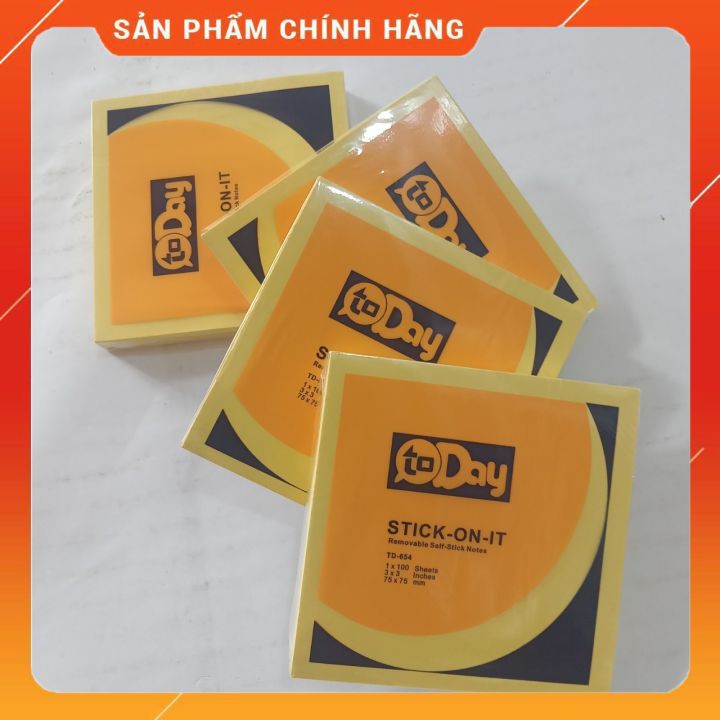 Giấy nhắn, giấy notes, giấy nhớ 3x3 Today 100tờ/tập Giấy Mịn Viết Trơn Dễ Dính