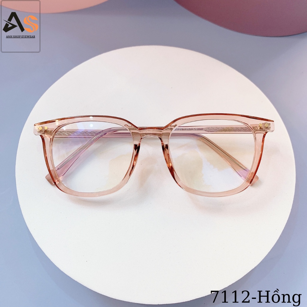 Kính vuông to thời trang nam nữ nhựa lõi kim loại bền chắc chắn 7112A