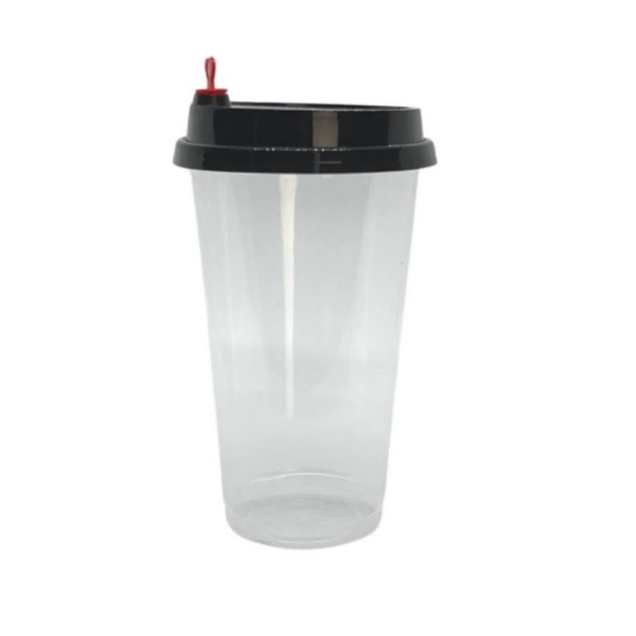 Ly nhựa cứng nắp đen tim 500ml