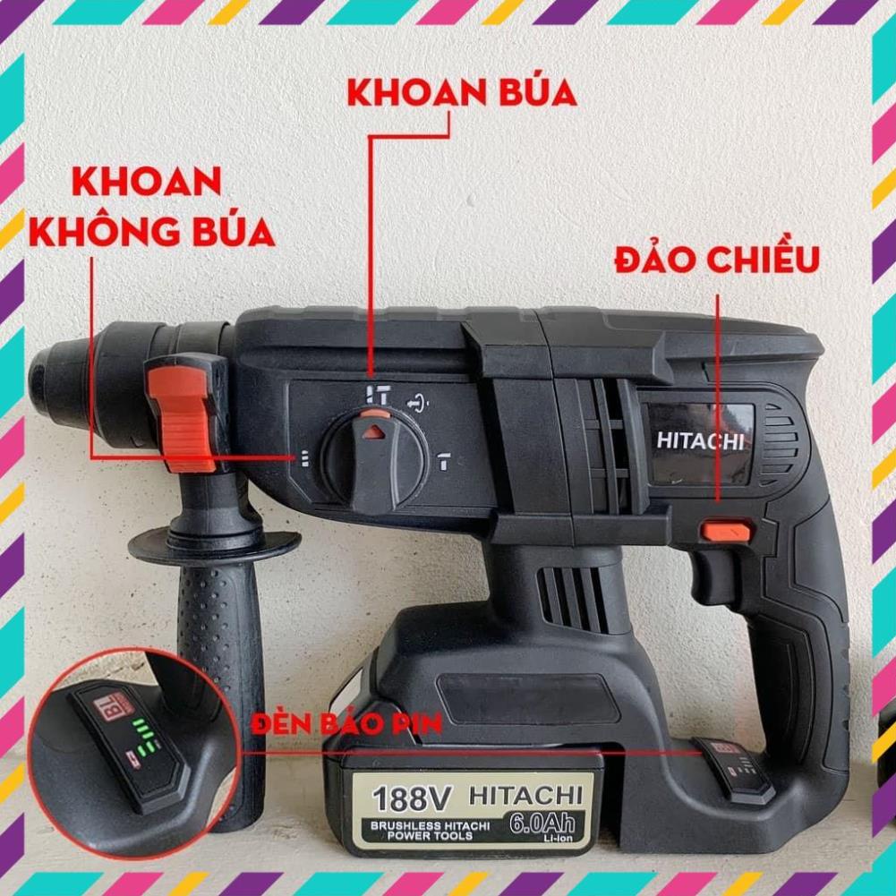 Máy Khoan Bê Tông  Pin HITACH 118v, máy khoan đục bê tông siêu khỏe siêu bên máy dùng pin tiện dụng cho công trình . .