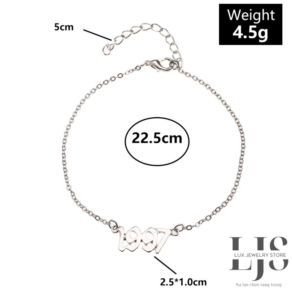 Lắc chân Lux Jewelry, vòng chân năm sinh hợp kim không gỉ – LUXJ892