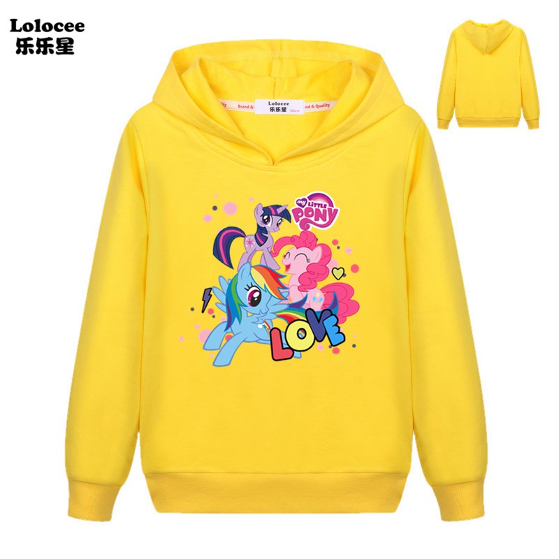 MY LITTLE PONY Áo Hoodie Hình Ngựa Một Sừng Dễ Thương Cho Bé Gái