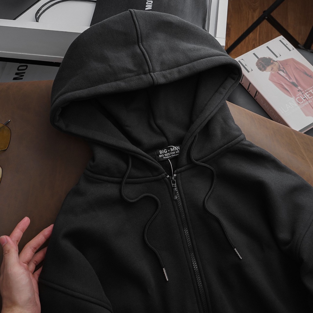 Áo Khoác nỉ Nam Trơn Có Mũ vải Nỉ Đẹp Hàn Quốc Có Mũ Big Size 90 - 130kg mã KHOACNI3