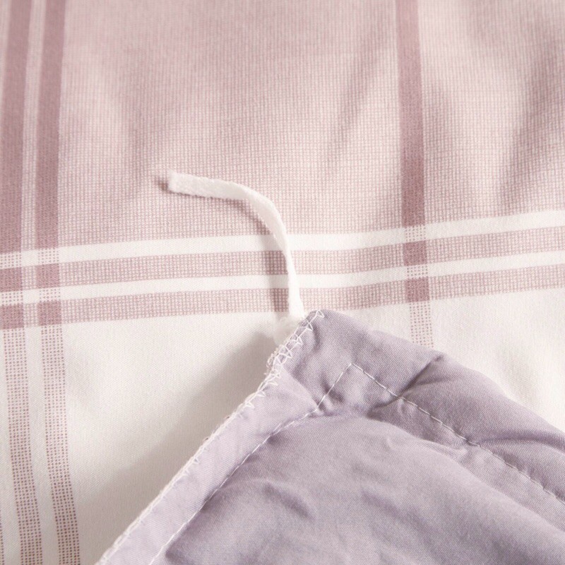 Set chăn ga cotton tici phối kẻ caro