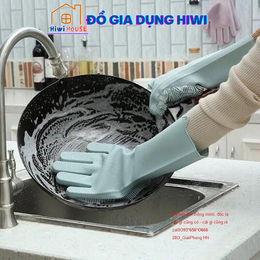 Bao Tay Rửa Chén Silicon, Găng Tay Rửa Chén Bát Silicon Vệ Sinh Nhà Cửa Đa Năng