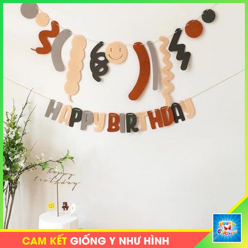 Set trang trí sinh nhật dây dạ Happy Birththday vải dạ trang trí sinh nhật hàn quốc cho mọi lứa tuổi [SDD001]