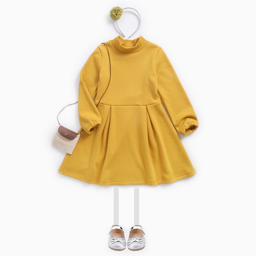 Đầm công chúa Sanlutoz màu vàng bằng cotton cho bé gái