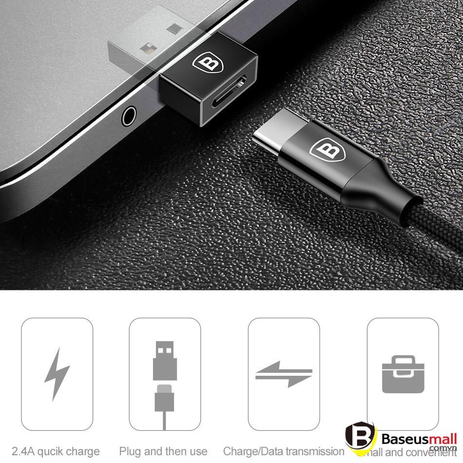 Baseus -BaseusMall VN Đầu chuyển adapter USB otg Type A sang USB Type C tốc độ cao Baseus