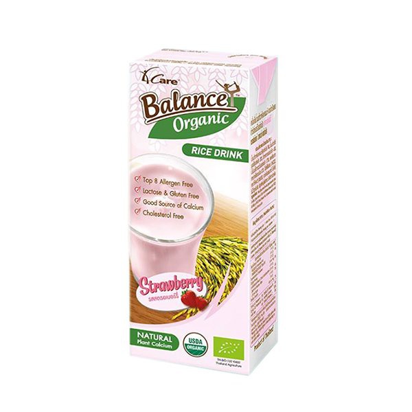 Sữa gạo hữu cơ vị dâu 4CARE BALANCE ORGANIC 180ml