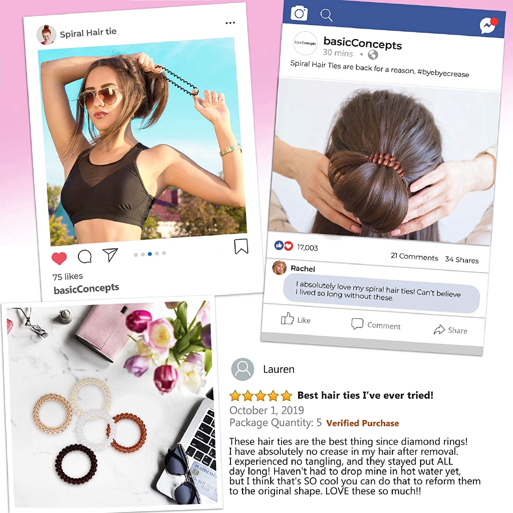 Dây Buộc Tóc Lò Xo Co Dãn Thời Trang Cho Nữ