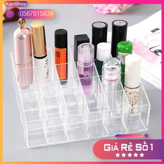 Khay đựng son 24 ô đa năng 24 ngăn - khay đựng son mỹ phẩm nhựa mica siêu bền trong suốt