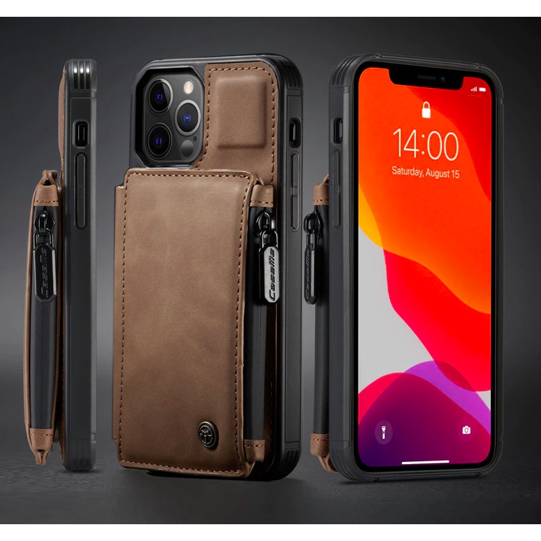 Ốp Lưng Da Bò Chính Hãng CaseMe Kèm Ví Chống Sốc Cho iPhone 11/ 11 pro/ 11 Pro Max/ 12/12 Pro / 12 Pro Max
