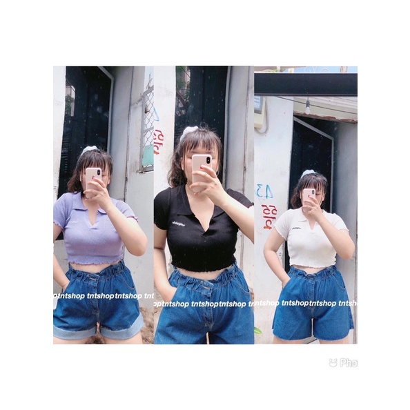 ÁO CROPTOP CỔ BẺ THÊU [ TNT Shop Bigsize 60kg - 90kg ] Ảnh thật 100%