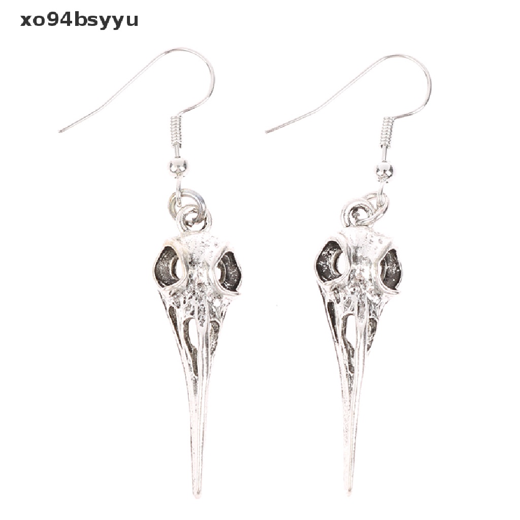 [xo94bsyyu] Bông Tai Hình Đầu Lâu Chim Phong Cách Gothic Làm Quà Tặng Phong Cách Punk