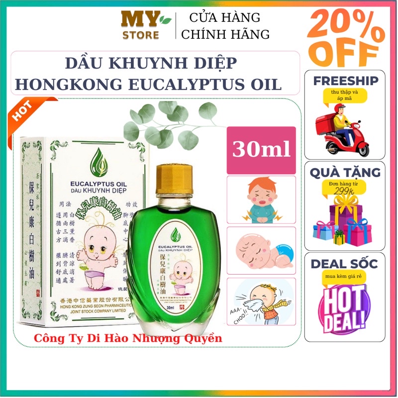 (Chính Hãng) Dầu Khuynh Diệp Hồng Kông Eucalyptus Oil 30ml