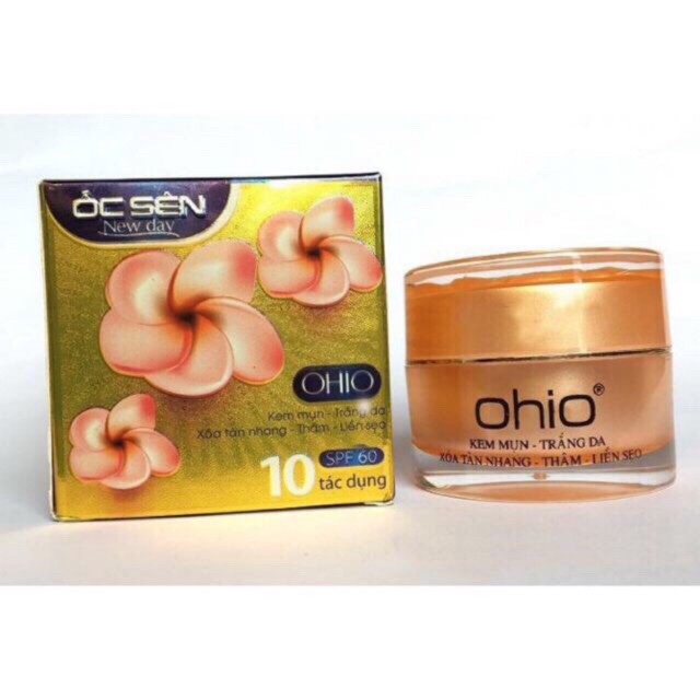 (hàng chuẩn) Kem mụn - Trắng da - Xóa tàn nhang - Thâm - Liền sẹo 10 tác dụng Ohio Ốc Sên New Day 30g