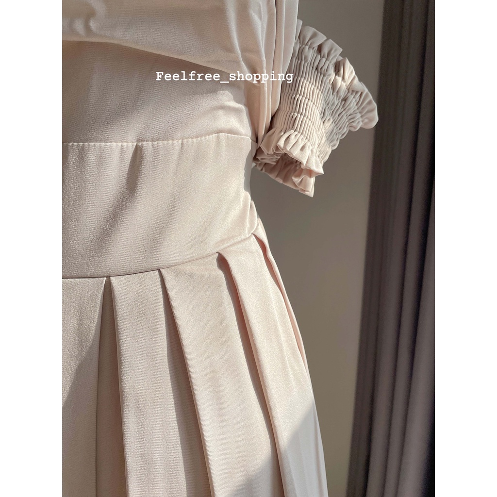 Đầm Be Nâu Feelfree Lưng Thun 2 Dây Trễ Vai 2 Lớp Mặc Đi Tiệc, Đi Chơi, Kỷ Yếu (Hình Thật) S034