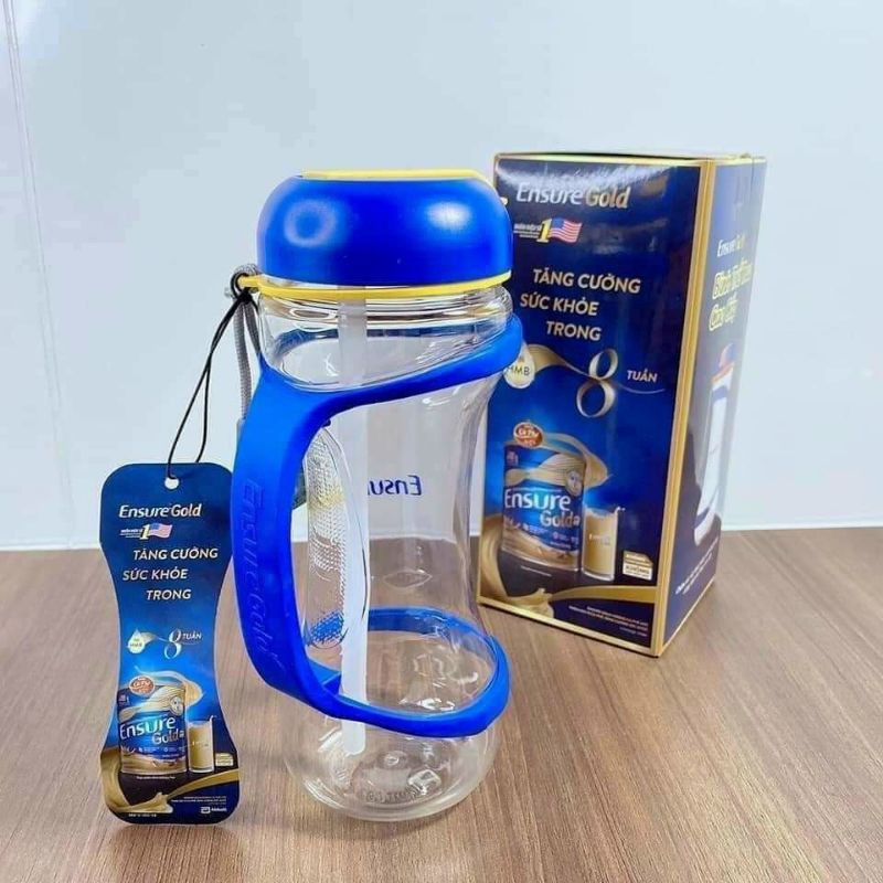 Bình Nước Thể Thao Cao Cấp Ensure 600ml Có Ống Hút + Quai Xách - Bình nước thể thao cao cấp ensure có ống hút