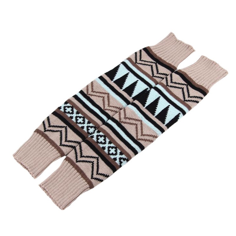 Youyo Vớ Ống Chân Dệt Kim Họa Tiết Hình Học Kẻ Sọc Phong Cách Boho Giữ Ấm Chân Cho Nữ