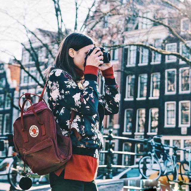 Ba Lô Kanken Fjallraven Vải Canvas Phong Cách Hàn Quốc Cho Nữ (MID 16L)