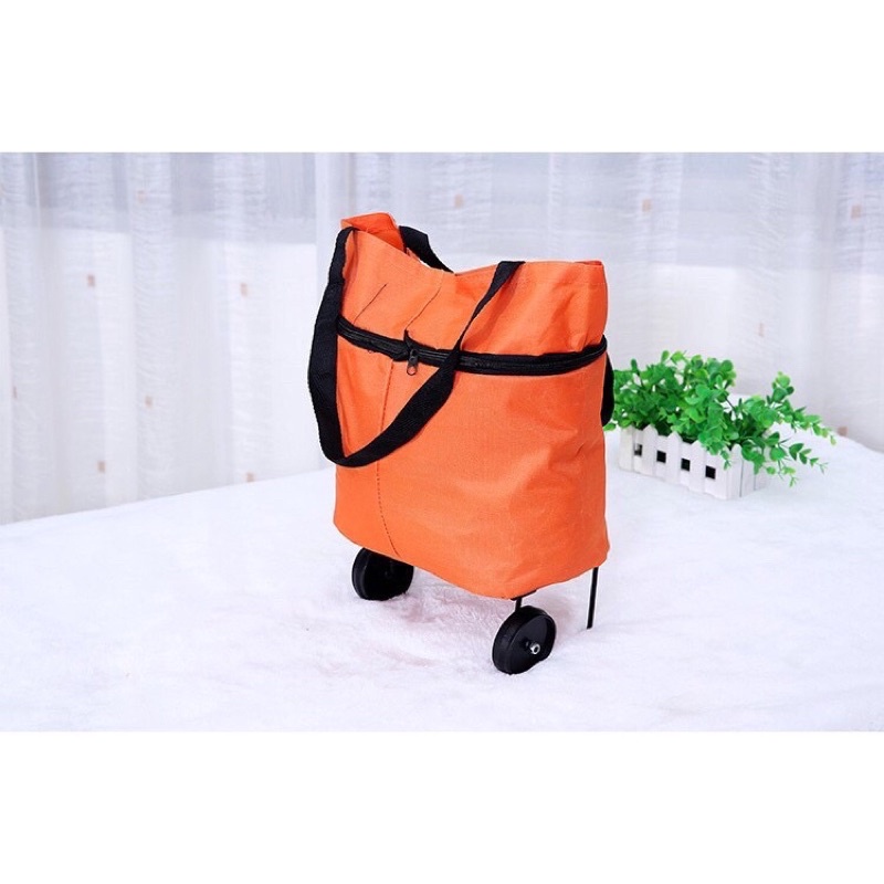 Túi đựng đồ khi đi mua sắm gấp gọn có bánh xe tiện lợi