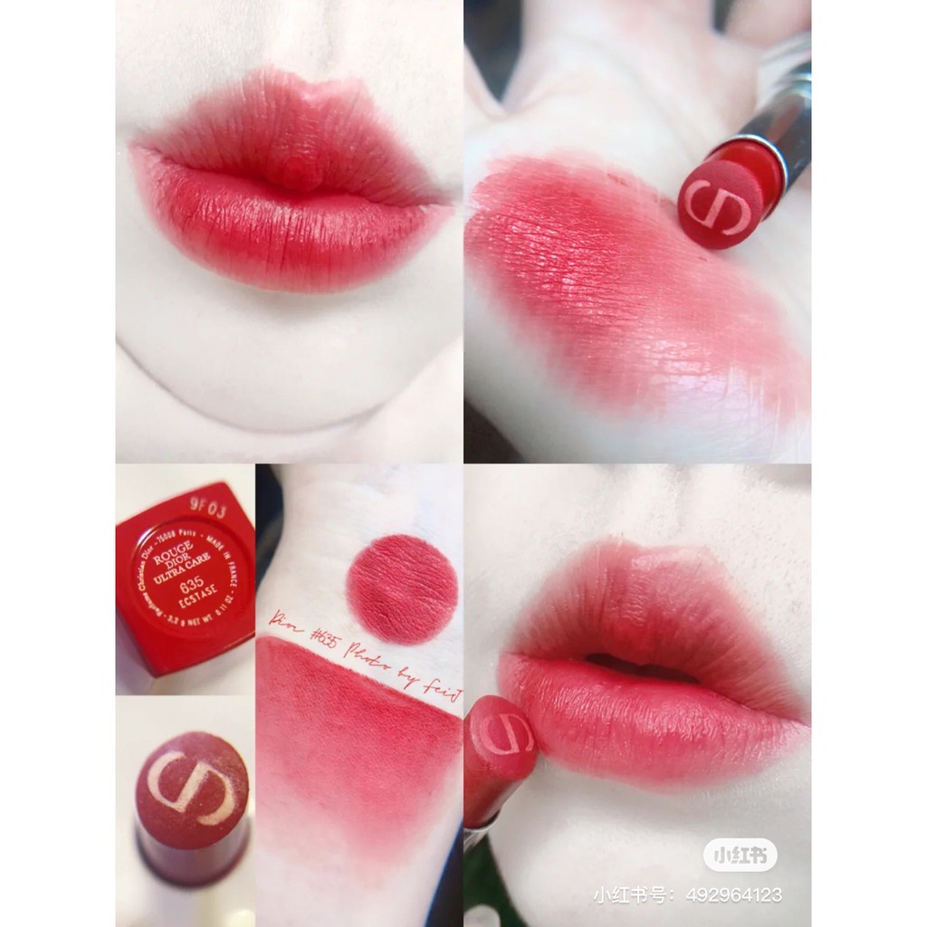 [SALE] Son Diior Rouge Ultra Care 635 Ecstase 3,2g Box Xấu - Đỏ Hồng Cam