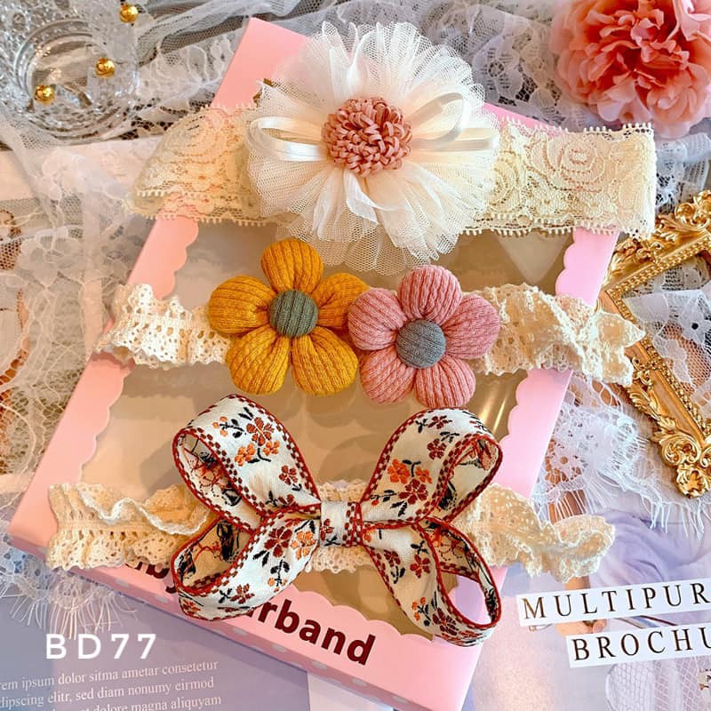 Set 3 băng đô cho bé siêu dễ thương phong cách Hàn Quốc