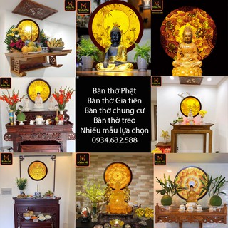 Đèn thờ TRANH TRÚC CHỈ in MÂU NI 198, Tròn ánh sáng đều khắp mặt tranh, Khung Gỗ, (thích hợp đặt ốp vách thờ / tượng thờ