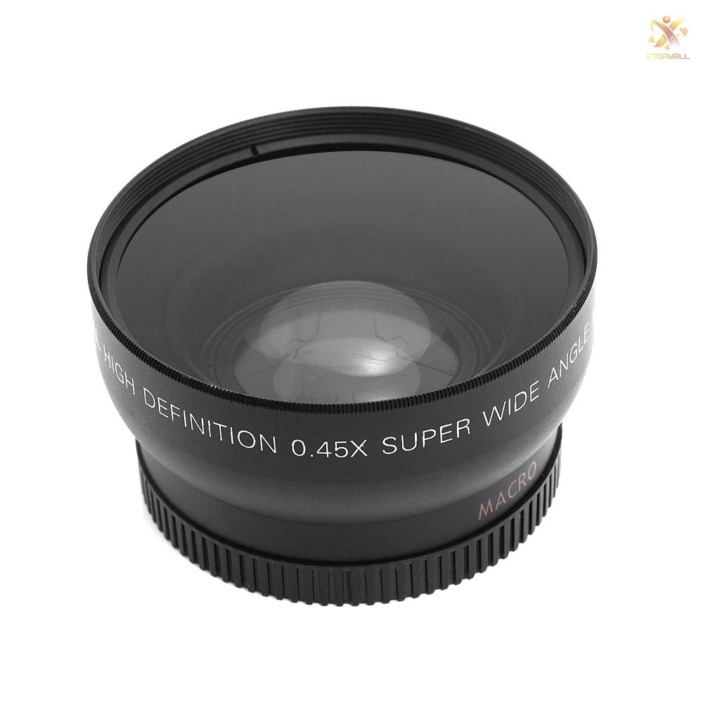 E&amp;T HD 52MM 0.45x Wide Angle Lens with Macro Lens for Canon Nikon Sony Pentax 52MM DSLR Camera