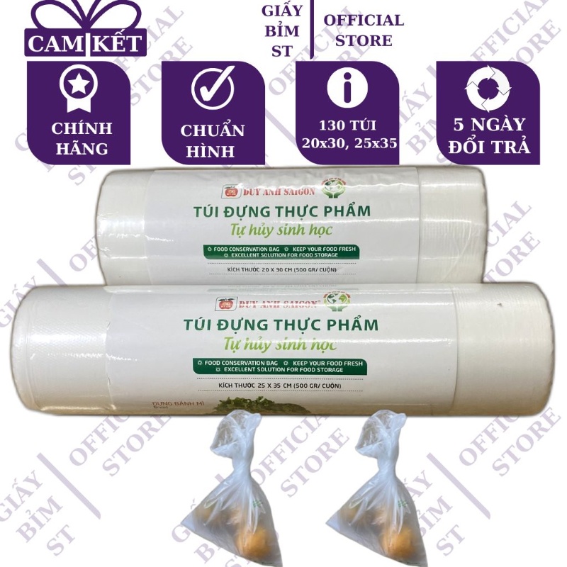 Túi đựng thực phẩm tự phân hủy sinh học 500g/cuôn 20x30cm hoặc 25x35cm 500g Duy anh Saigon