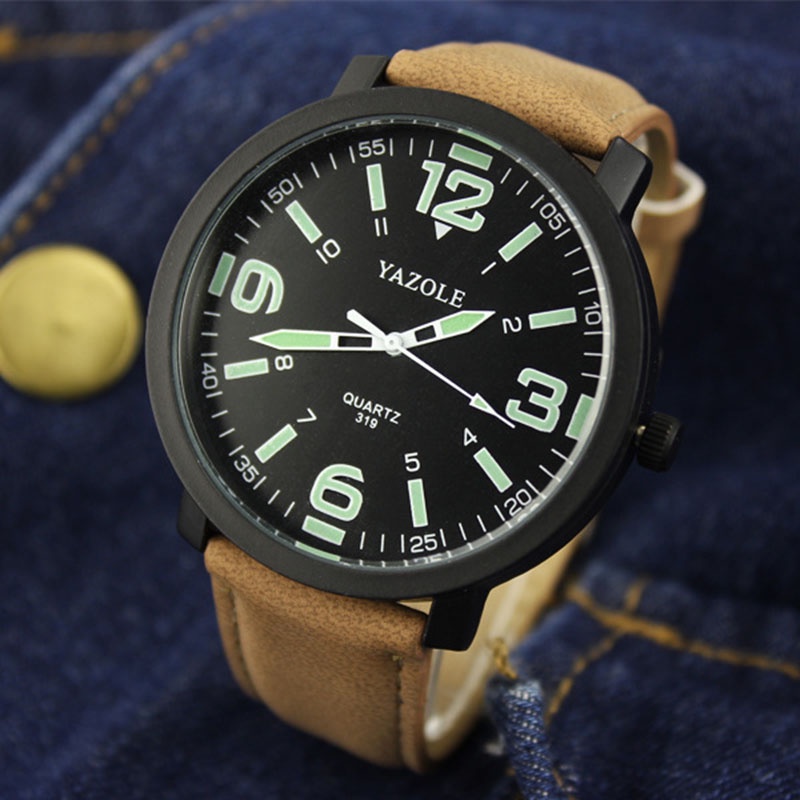 Đồng Hồ Quartz Nam Yazole Dạ Quang