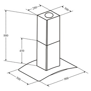 Máy hút mùi độc lập KAFF KF-IS90GH