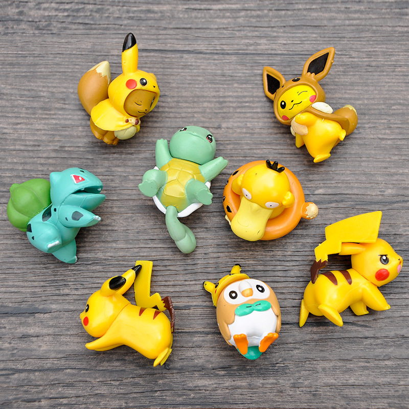 Set 8 mô hình nhân vật pokemon dễ thương trang trí tiện dụng