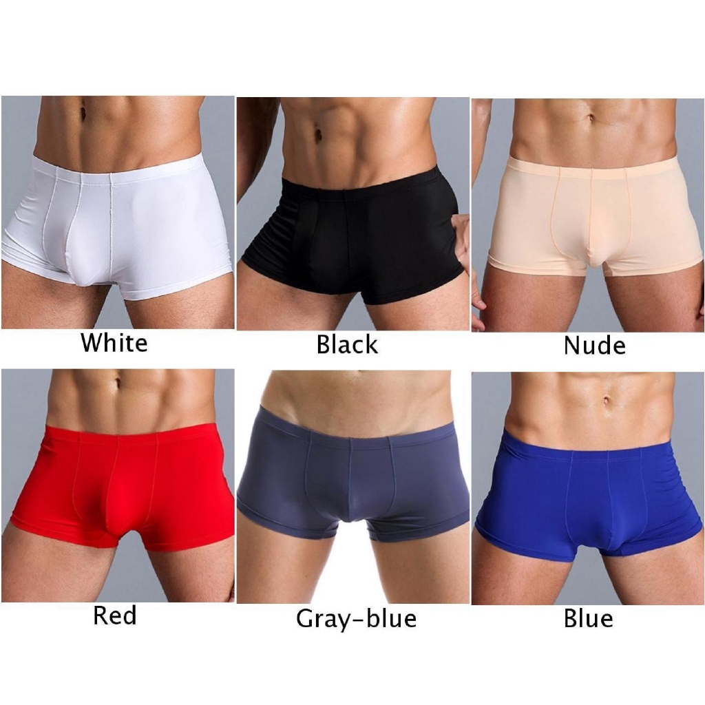 Quần lót boxer màu trơn gợi cảm cho nam