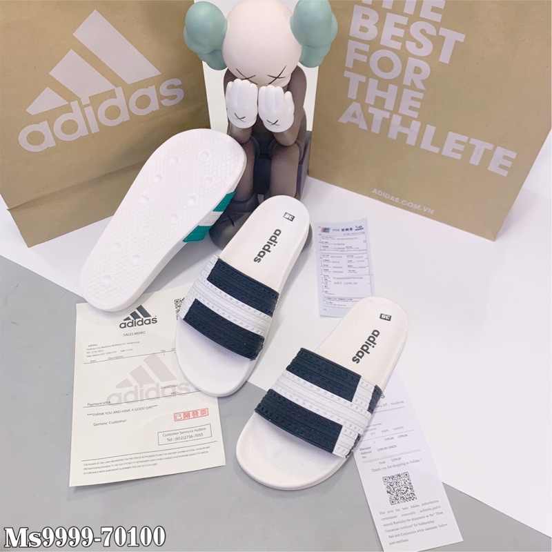 Dép nam quai ngang Adidas cao su 3 vạch - Dép lê siêu nhẹ MS999