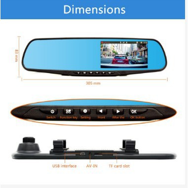 Gương Chiếu Hậu Tích Hợp Camera Dvr Full Hd 1080P